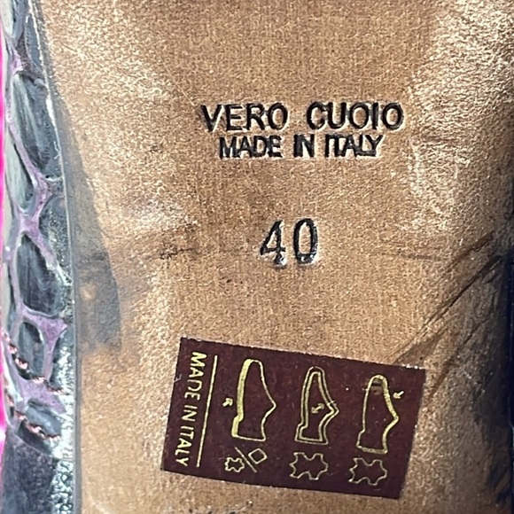 LEONARDO shoes, Women's ankle boot with medium‎ heel in anaconda skin, size 9 US - Picture 8 of 11